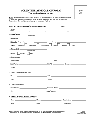 Volunteer Application Form