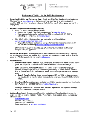 Retirement To-Do List for DRS Participants