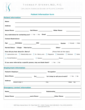 Patient Information Form