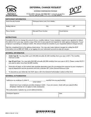 Deferred Compensation Program Paycheck Contribution Change Form