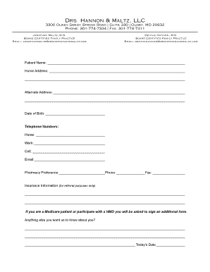 Patient Information Form