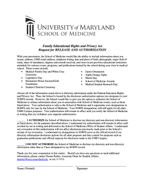 FERPA Authorization Form