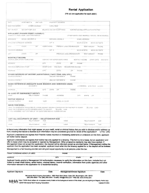 Rental Application Form
