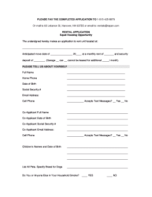Rental Application Form