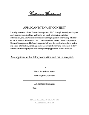 Applicant Tenant Consent Form