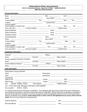 Rental Application Form