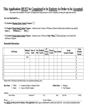 Section 8 Housing Assistance Application