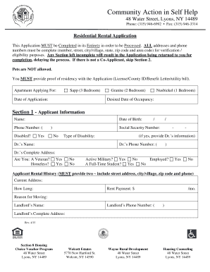 Residential Rental Application