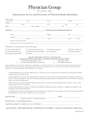 Authorization for Use and Disclosure of Protected Health Information