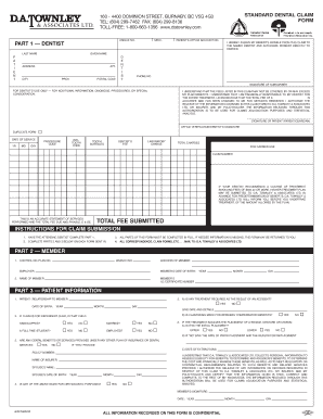 Standard Dental Claim Form