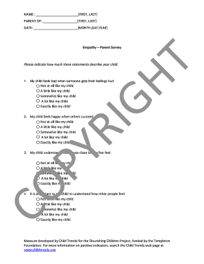 Empathy Parent Survey Form