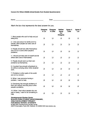 Concern for Others Questionnaire