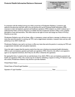 Protected Health Information Disclosure Statement