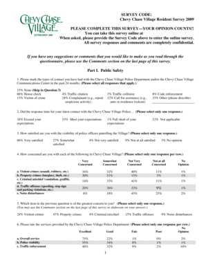 Chevy Chase Village Resident Survey 2009
