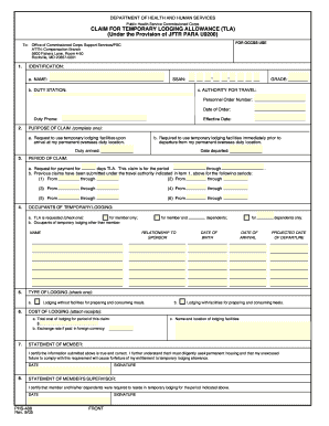 Temporary Lodging Allowance Claim Form