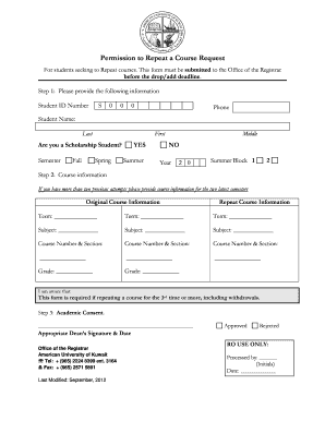 Permission to Repeat a Course Requestdocx - auk edu
