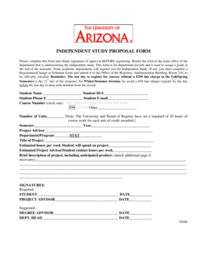 Independent Study Proposal Form