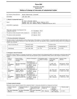 fillable online form 604 for personal use only syrah resources ltd form 604