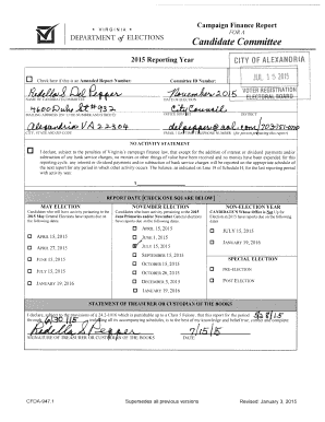 Virginia Campaign Finance Report