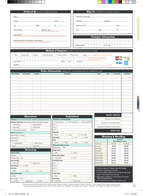 Quartermaster Order Form