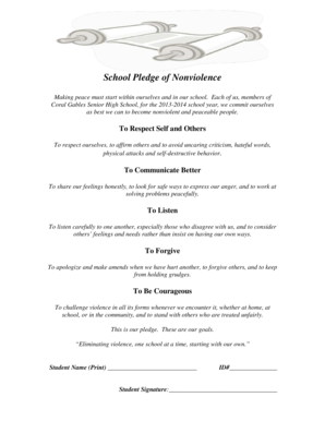 School Pledge of Nonviolence