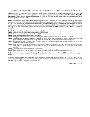 Georgia Employer's Quarterly Tax and Wage Report