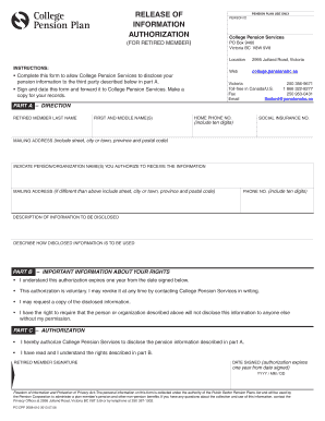 Pension Information Release Form