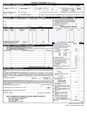 USDA Travel Voucher Relocation