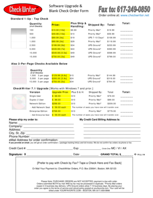 Blank Check Order Form