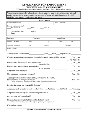 Employment Application Form