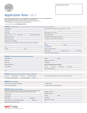 INTO China Admissions Application Form