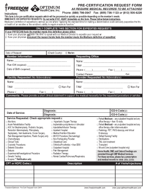 Pre-Certification Request Form