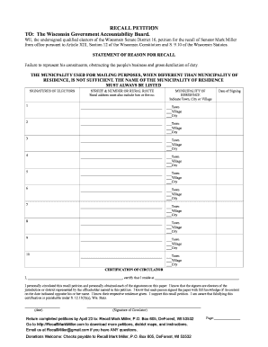 Wisconsin Recall Petition