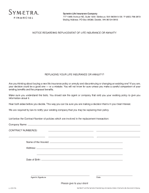 Life Insurance Replacement Notice