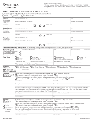 Fixed Deferred Annuity Application