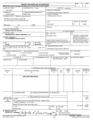 US Federal Order for Supplies or Services