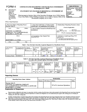Form 4 Statement of Changes in Beneficial Ownership