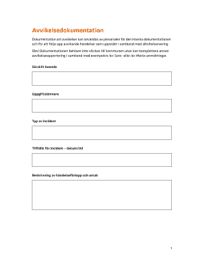 Incident Documentation Form