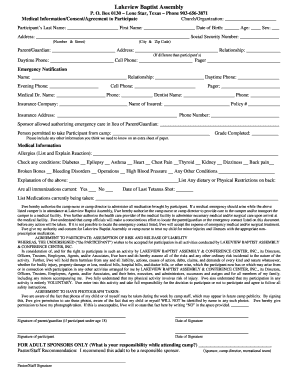 Medical Consent and Liability Waiver