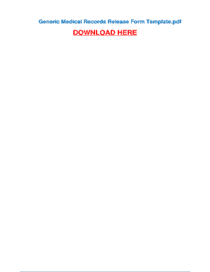 fillable online generic medical records release form template fax