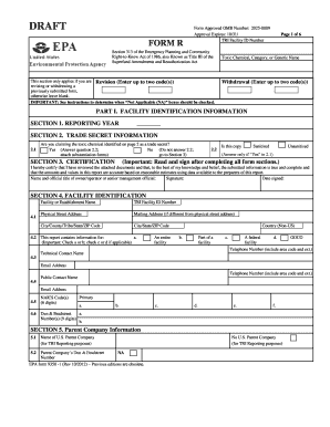 EPA Form R Toxic Chemical Release Form