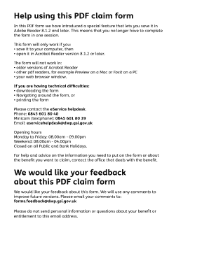 Disability Living Allowance Claim Form for Child Under 16