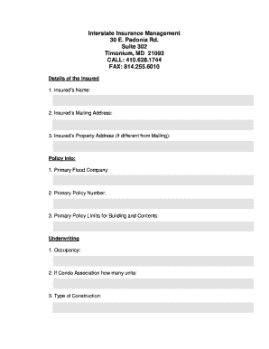 Flood Insurance Application Form