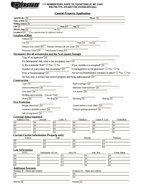 Coastal Property Insurance Application