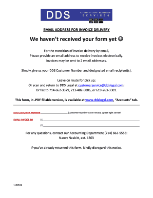 Invoice Delivery Email Form