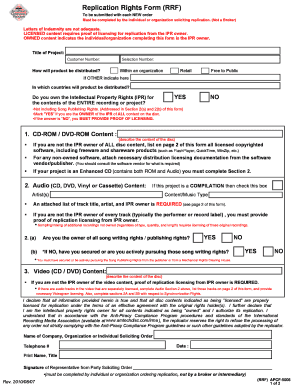 Replication Rights Form (RRF)