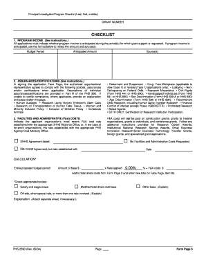 NIH Grant Application Checklist