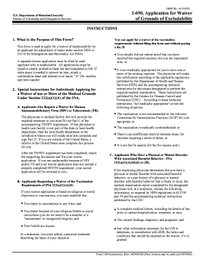 USCIS Form I-690 Application for Waiver