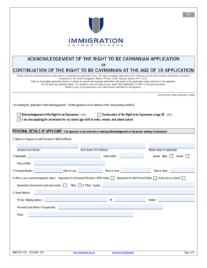 Affidavit of common law partnership philippines - AcknowledgementContinuation of the Right to be Caymanian