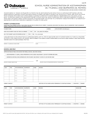 School Nurse Administration of Acetaminophen and Ibuprofen